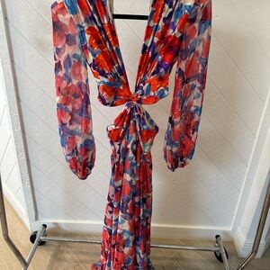 PatBO Vibrant Floral Long Sleeve Dress
